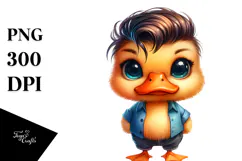 Baby Duck with Cool Haircut PNG Product Image 1