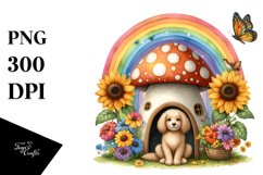 Colorful Dog House and Sunflower | Sublimation | Clipart Product Image 3