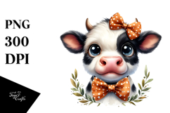 Funny Cow with Bow and Tie Expression, High-Res PNG Product Image 1