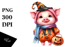 Cute Baby Pig Halloween PNG Product Image 1