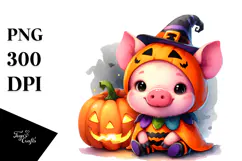 Cute Baby Pig Halloween PNG Product Image 1