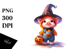 Cute Baby Pig Halloween PNG Product Image 1