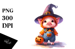 Cute Baby Pig Halloween PNG Product Image 1