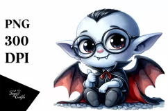 Cute Watercolor Vampire Thumbs Up | Sublimation | Clipart Product Image 1