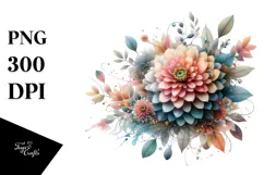 Zinnia with Metallic Accents PNG Product Image 1