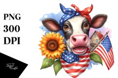 Patriotic Cow Sublimation|Clipart Product Image 3