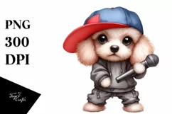 Baby Poodle Hip Hop Singer | Clipart Product Image 1