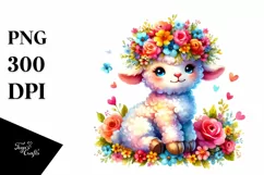 Cute Sitting Lamb Clipart, Transparent PNG Product Image 3