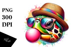 Colorful Turtle Portrait with Quirky Style | Sublimation | Product Image 1