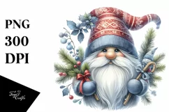Detailed Winter Gnome Watercolor PNG Product Image 1
