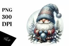 Detailed Winter Gnome Watercolor PNG Product Image 3