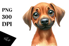 Happy Rhodesian Ridgeback, Watercolor PNG Product Image 1