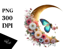Floral Butterfly PNG Product Image 1
