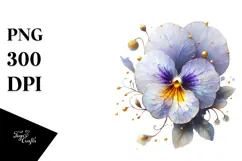 Pansy with Golden Insertions, High-Res PNG Product Image 1