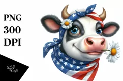 Patriotic Cow| Daisy Cow | Clipart Product Image 1