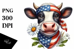 Patriotic Cow | Daisy Cow | Clipart Product Image 1