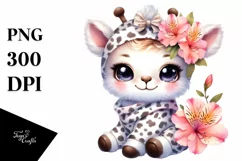 Cute Baby Unicorn with Animal Print | Sublimation | Clipart Product Image 3