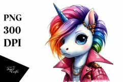 Expressive Unicorn with Dress PNG Product Image 3