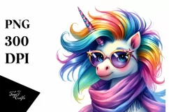 Expressive Unicorn with Dress PNG Product Image 3