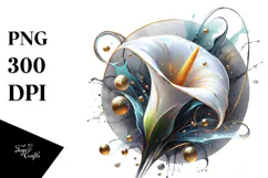 Glossy Calla Lily Abstract, High-Res PNG Product Image 1
