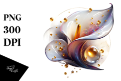 Glossy Calla Lily Abstract, High-Res PNG Product Image 1