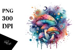 Magical Celestial Mushroom | Sublimation | Clipart Product Image 1