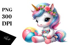 Cute Baby Unicorn with Beachwear Product Image 3