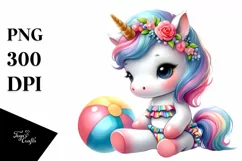 Cute Baby Unicorn with Beachwear Product Image 3