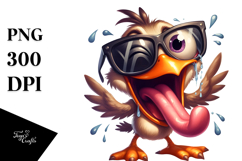 Goofy Bird with Oversized Sunglasses PNG Product Image 1