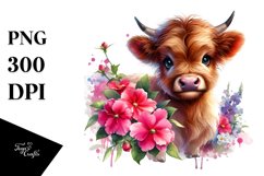 Cute Baby Highland Cow | Sublimation | Clipart Product Image 3