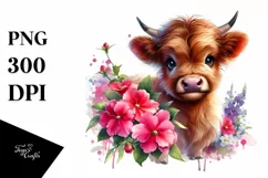 Cute Baby Highland Cow | Sublimation | Clipart Product Image 3