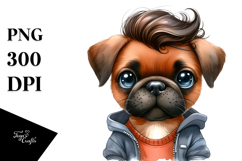 Cute Bullmastiff Funny Haircut Clipart Product Image 1