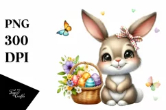 Easter Bunny Egg Flower, Clipart |T-shirt, Mug PNG Product Image 8