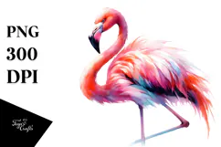 Vibrant Flamingo | Watercolor | Sublimation Product Image 1