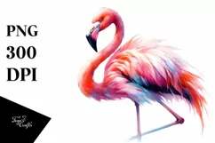 Vibrant Flamingo | Watercolor | Sublimation Product Image 1