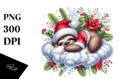 Baby Sloth Dressed for Christmass Clipart Product Image 1