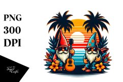 Vibrant Retro Gnome Sunset | Sublimation | Clipart Product Image 1