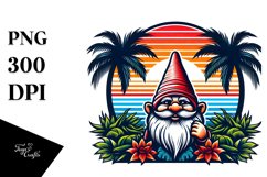 Vibrant Retro Gnome Sunset | Sublimation | Clipart Product Image 3