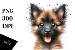 Cute Baby Malinois with Big Eyes PNG Product Image 1