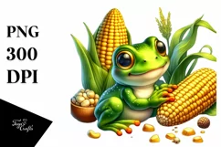Cute Baby Frog Corncob | Sublimation | Clipart Product Image 3