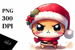 Watercolor Angry Cool Santa, PNG Product Image 1