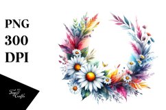 Abstract Dasy Whreath | Sublimation | Clipart Product Image 3