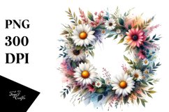 Abstract Dasy Whreath | Sublimation | Clipart Product Image 3