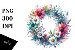 Abstract Dasy Whreath | Sublimation | Clipart Product Image 3