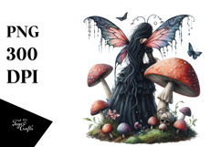 Gothic Fairy on a Mushroom Creative View from Back Product Image 1