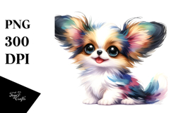 Enthusiastic Papillon Watercolor PNG Product Image 1