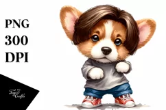 Funny Pembroke Welsh Corgi Singer | Clipart Product Image 3
