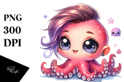 Cute Baby Octopus PNG Product Image 1