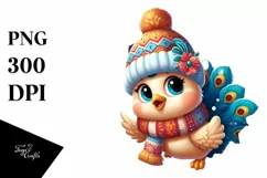 Winter Baby Peacock Digital Art PNG Product Image 1