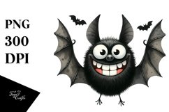 Funny Watercolor Simple Haloween Bat | Sublimation | Clipart Product Image 1